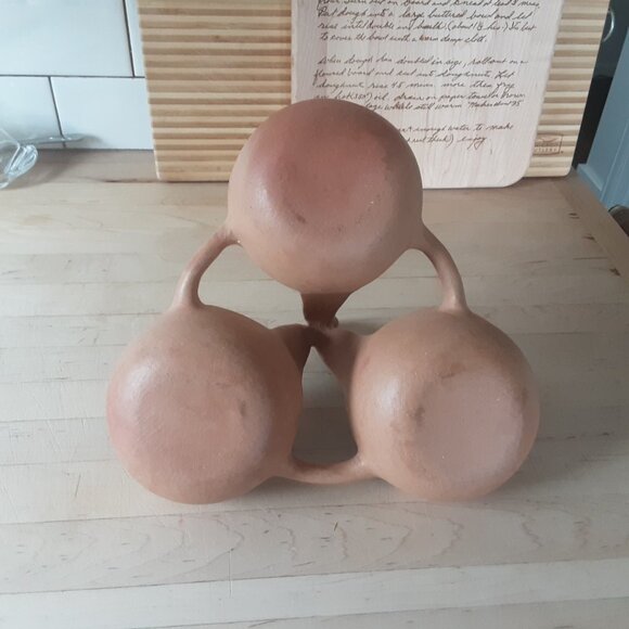 Handpainted Blue Turquoise Terracotta Serving Dip Set. 3 Bowls - Picture 4 of 4